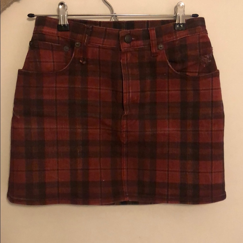 Plaid Red R13 mini skirt.